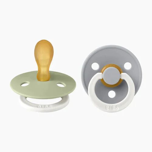 Tétines BIBS Colour Studio – Lot De 2, Latex Naturel, Sans BPA, Taille 1 (0-6 Mois), Design Cloud/Iron
