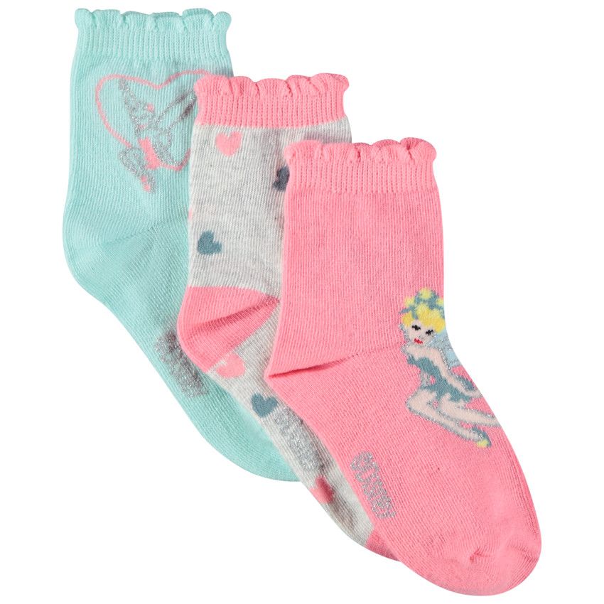 Lot 5 paires chaussettes bord festonné multicolore bébé fille