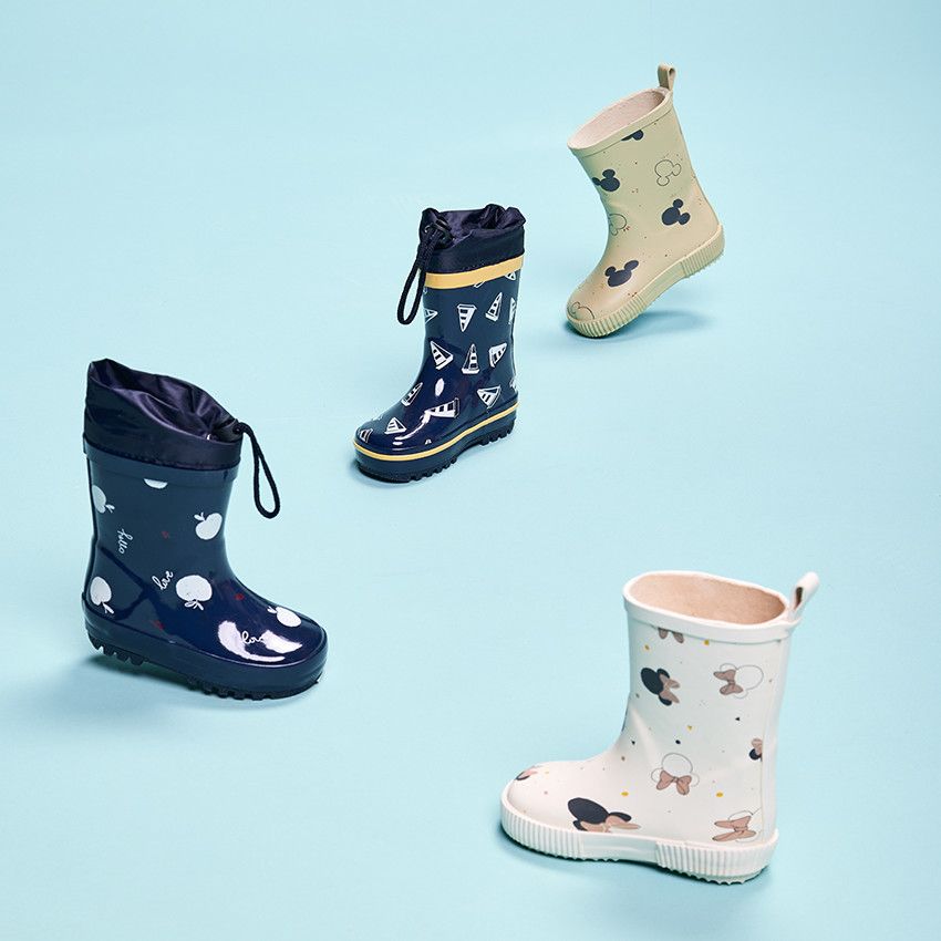 Bottes de pluie en caoutchouc imprime pommes pour bebe fille