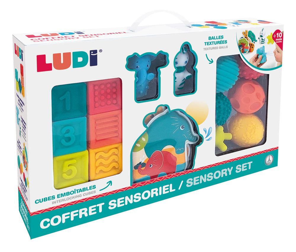 Ludi – Puzzle 3D Multi-balles Sensoriel – 6 Balles Textures Différentes, Dès 6 Mois, Lavable