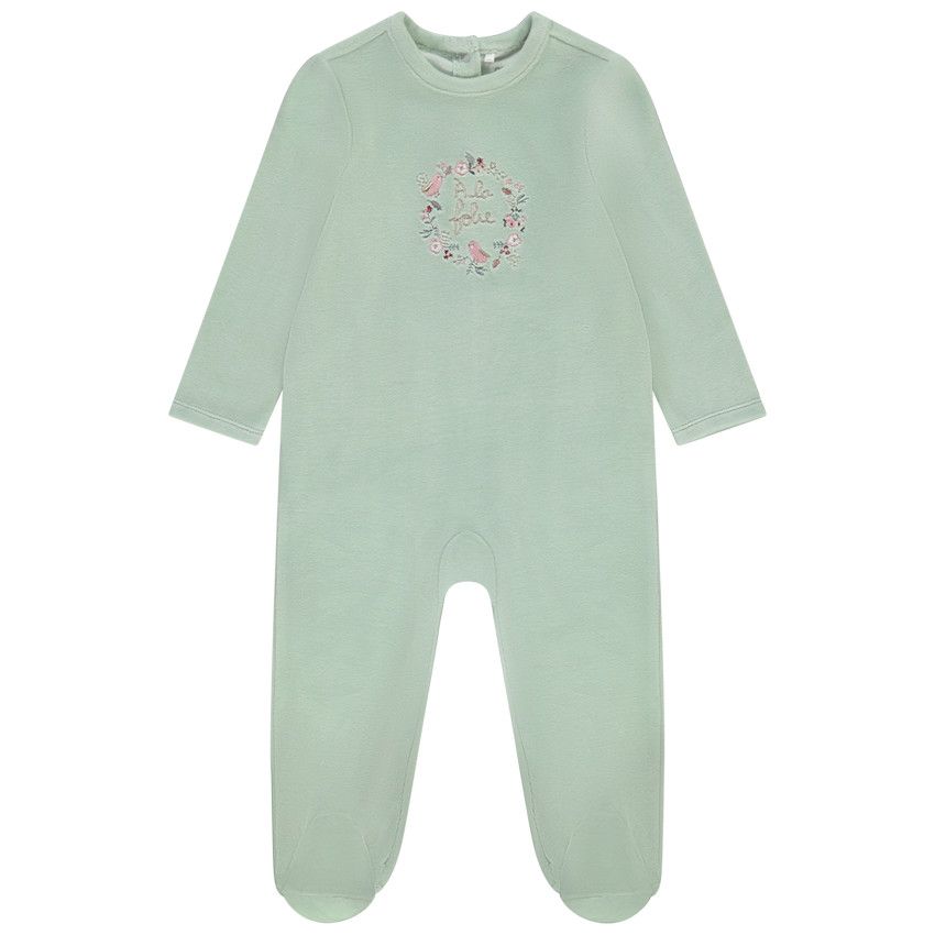 Orchestra Dors-bien en velours pour bébé fille avec ouvertures