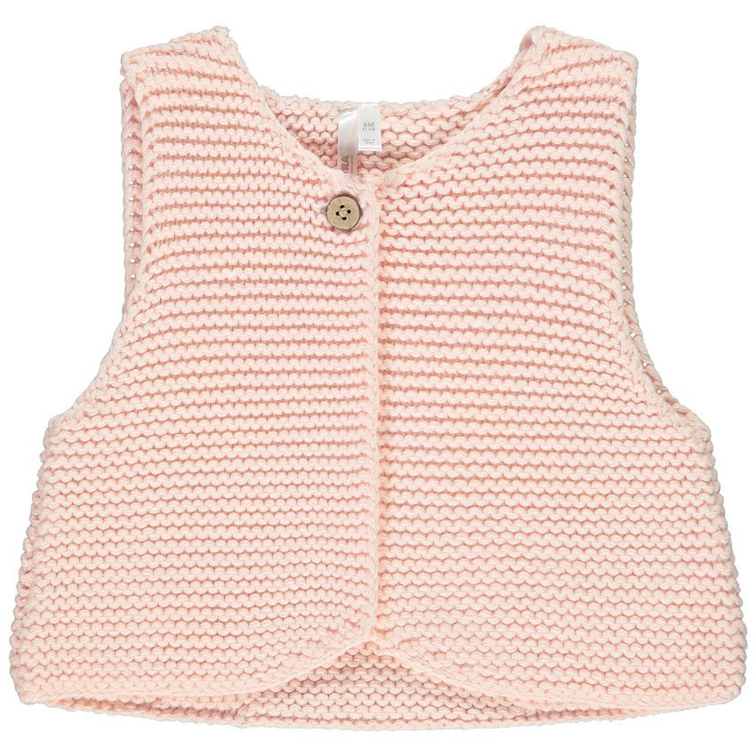 Orchestra Gilet sans manches rose en tricot pour bebe fille Rose pale 3 mois Pull gilet sweat Bebe fille Orchestra