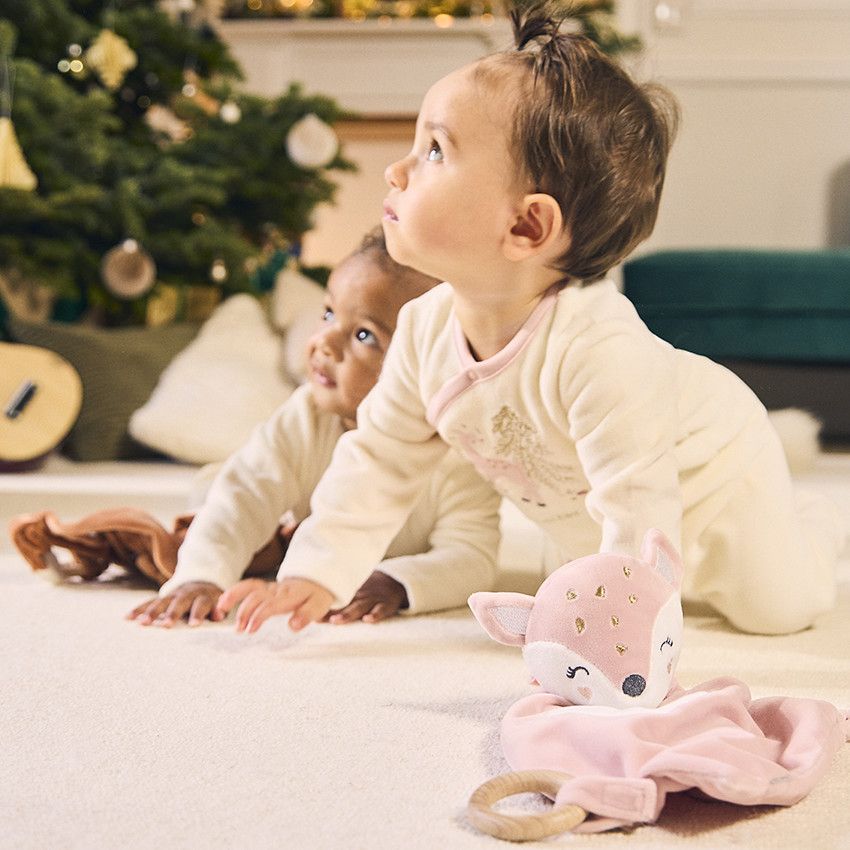 VERTBAUDET Peignoir Bébé Biche Oeko-Tex® Vert – Sortie De Bain Douce Capuche 36 Mois (97 Cm)