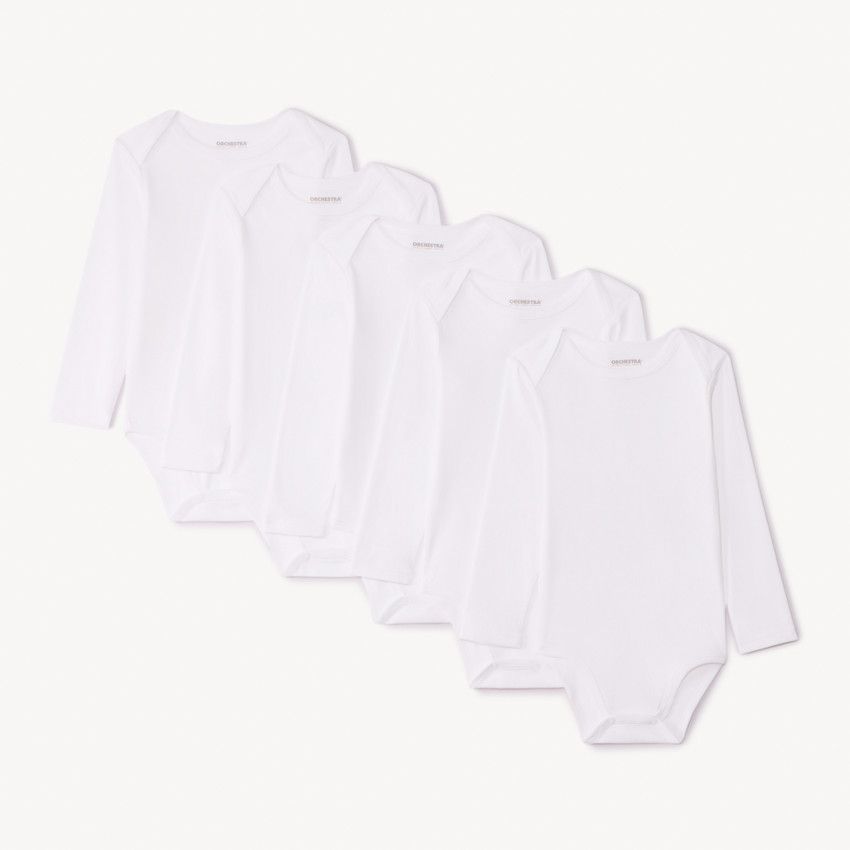 Lot De 6 Bodies Manches Longues - Orchestra - 1 Mois | Beebs