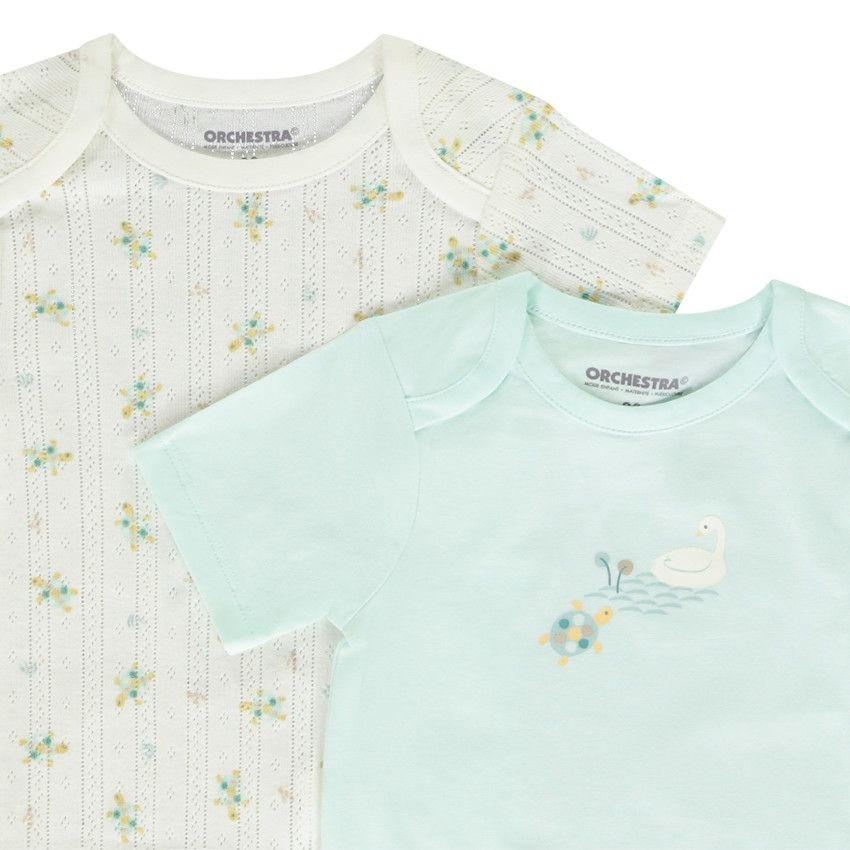 Lot De 5 Bodies Manches Courtes Pour Bébé NEXT - Naturel, Taille 3 Mois, Coton Doux, Encolure Enveloppante - 3