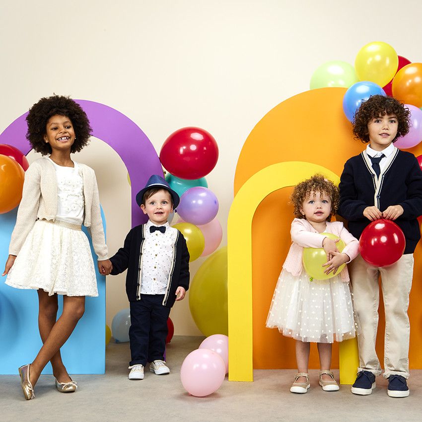 Pull en tricot à rayures et col popeline volantée pour fille Bleu - 4 ans - Pull