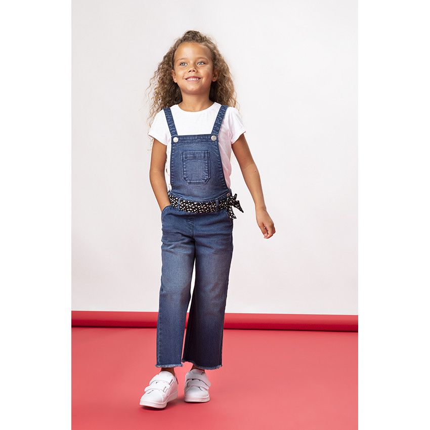 Salopette Courte En Jean Pour Fille 1-5 Ans - Combishort Décontracté Manches Courtes Avec Poches - 6