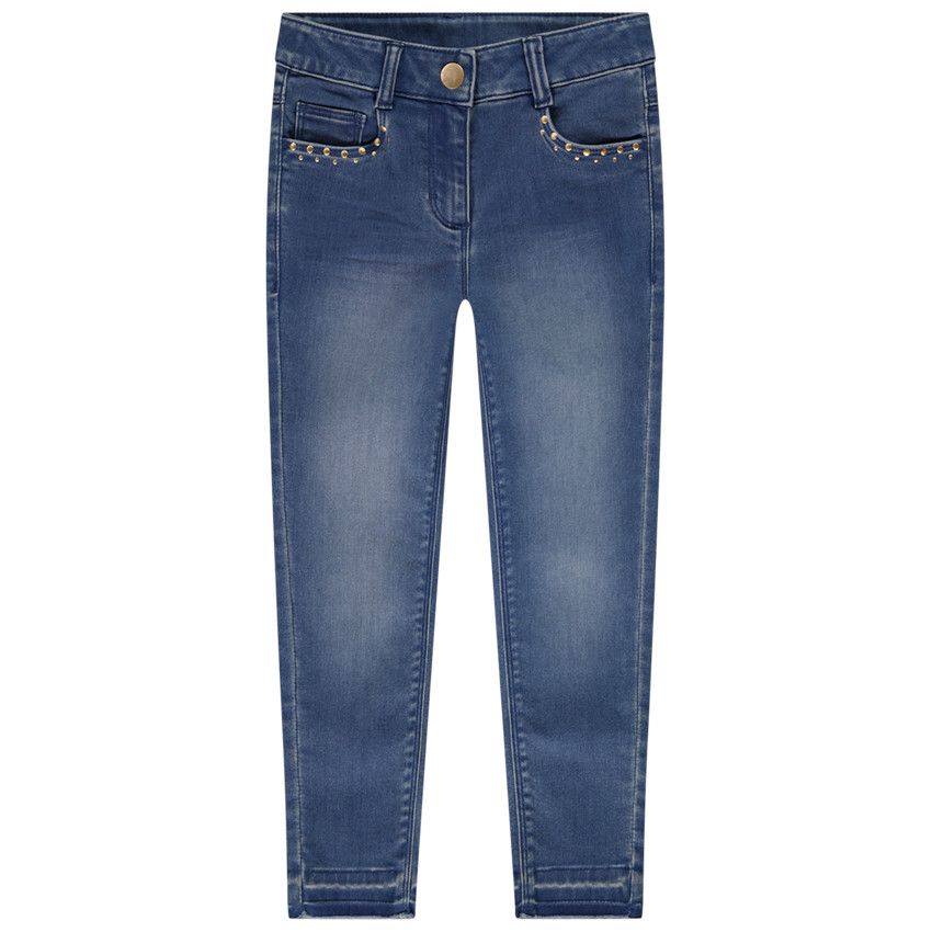 Jean slim à rivets effet délavé pour fille Multicolore - 3