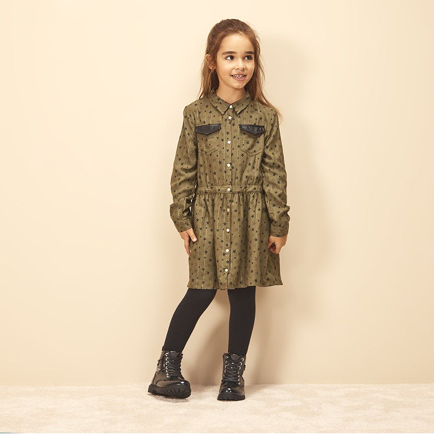 Orchestra Robe manches longues imprimé étoiles pour fille Vert