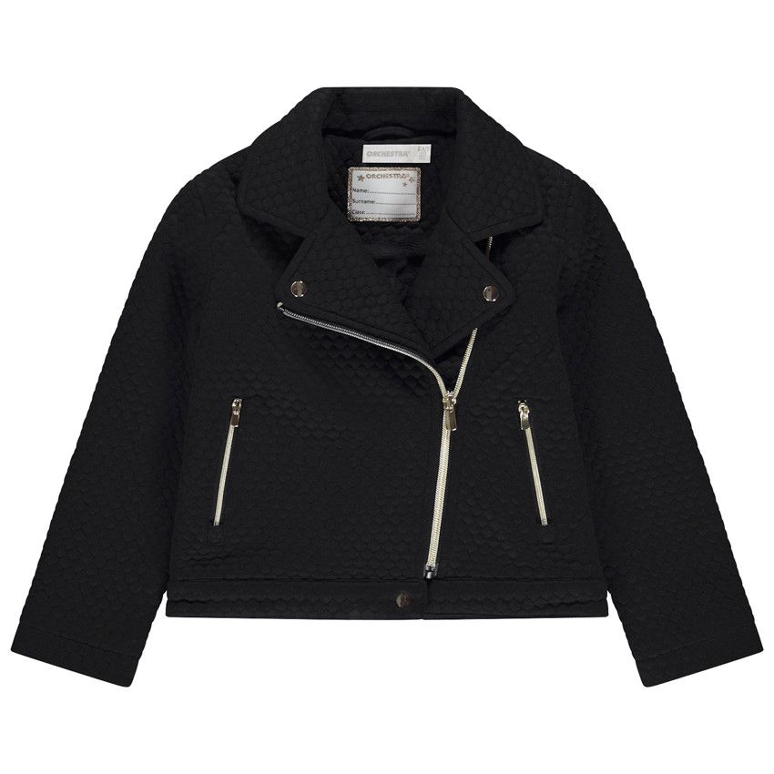 Orchestra Perfecto en molleton matelasse double sherpa pour fille Noir 8 ans Parka veste manteau pilote Fille Orchestra