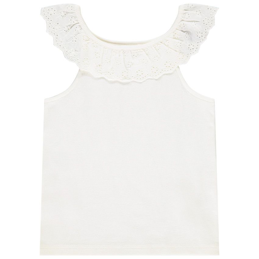 Débardeur fille Mini Boden Flutter Flower en ivoire