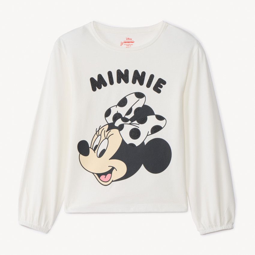 T-shirt Fille Minnie Minors – Blanc – Taille 4 Ans – Col Rond – Occasion TBE