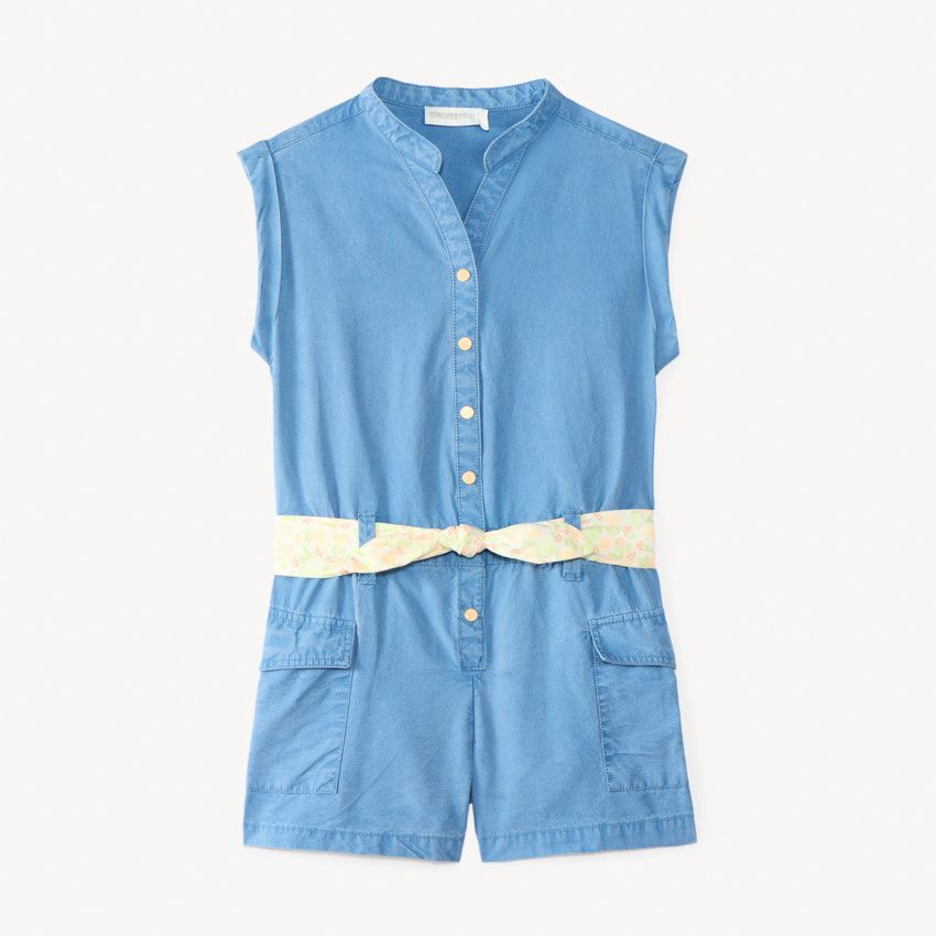 Combi short fleurie rose bébé fille | Okaïdi & Obaïbi