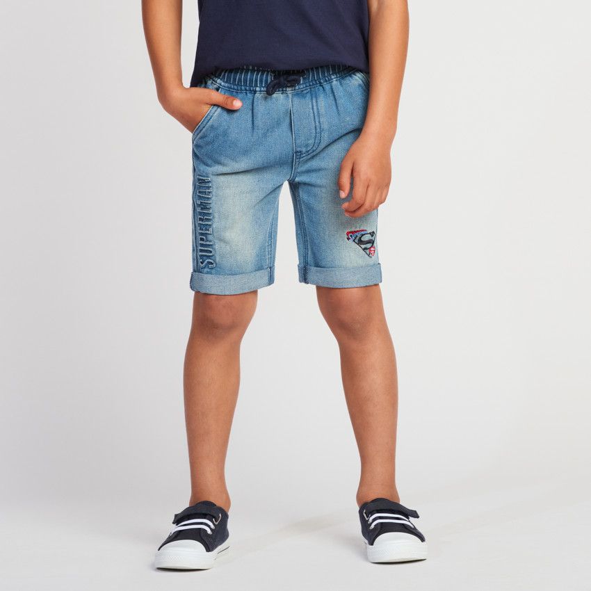 Short Jeans Basic Garçon Bleu Clair