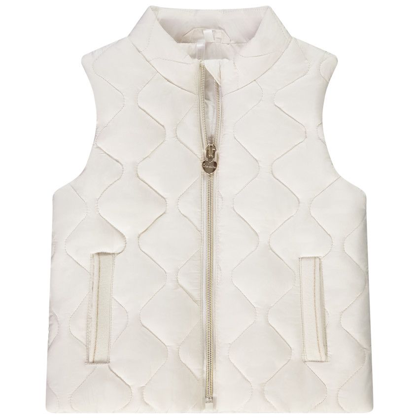 Orchestra Doudoune sans manches matelassee pour bebe fille Ecru 3 mois Parka veste manteau pilote Bebe fille Orchestra