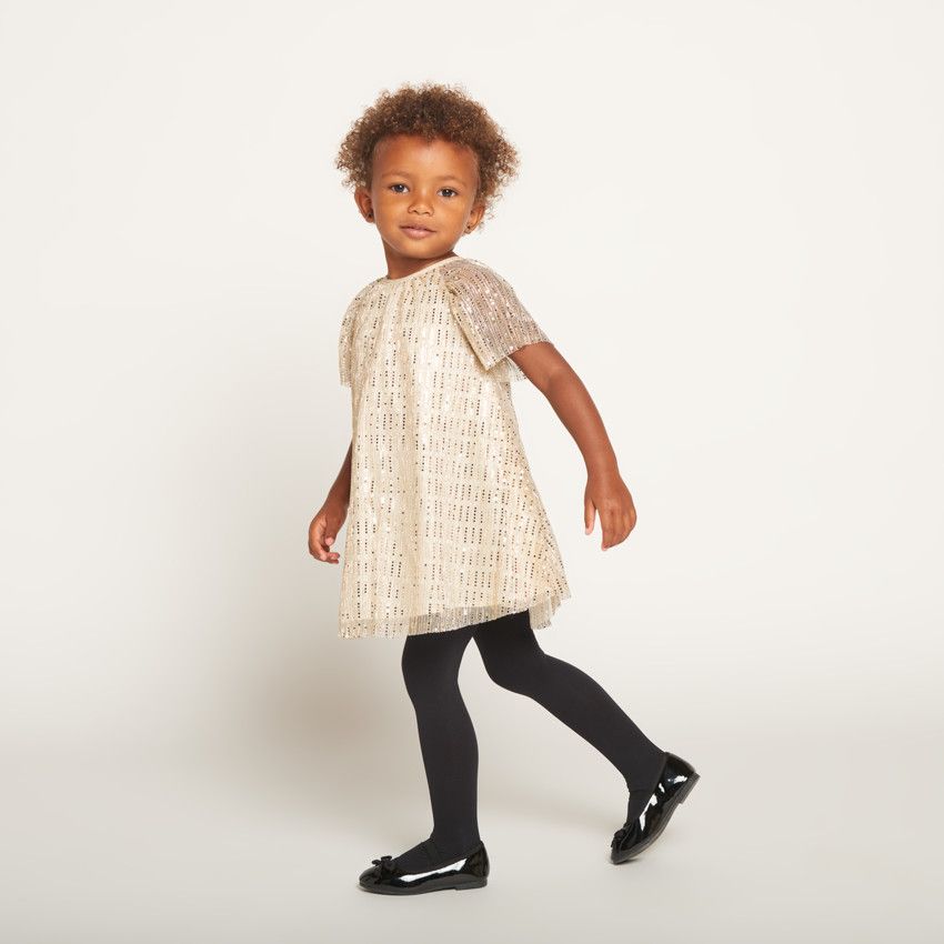 Robe Orchestra Pour Bébé Fille 12 Mois - Écrue/jaune, Motifs Géométriques - Très Bon état