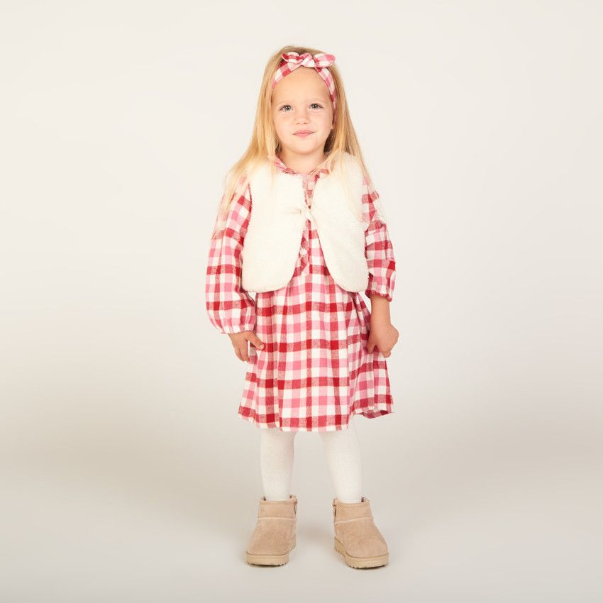 Ensemble Short Bois De Rose Et T-shirt écru Bébé Fille