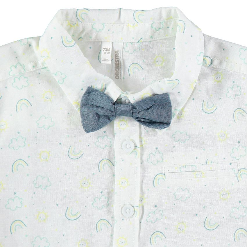 Combishort Obaïdi Bébé Fille - Motifs Papillons - Blanc Cassé - 6 Mois - Parfait état - Occasion