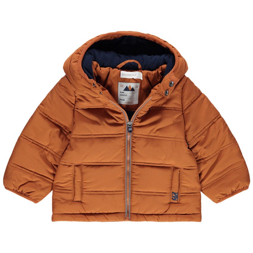 Orchestra Doudoune a capuche doublee micropolaire pour bebe garcon Caramel 3 mois Parka veste manteau pilote Bebe garcon Orchestra