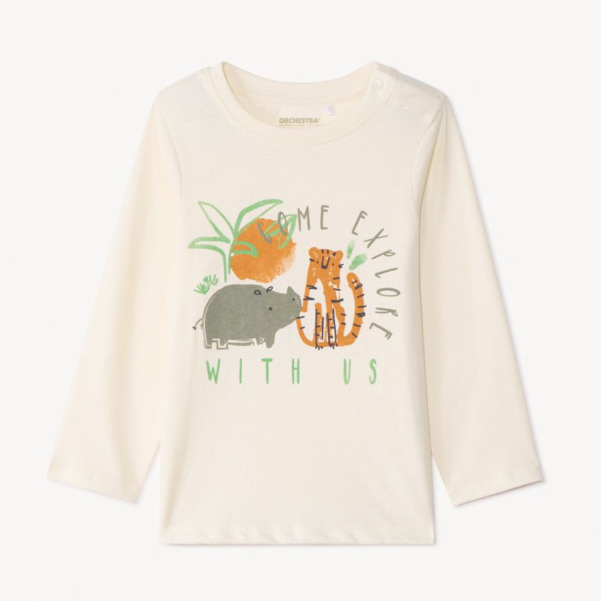 Lot De 3 T-shirts Manches Longues Orchestra Pour Bébé Garçon 6 Mois - Gris - Occasion Très Bon état