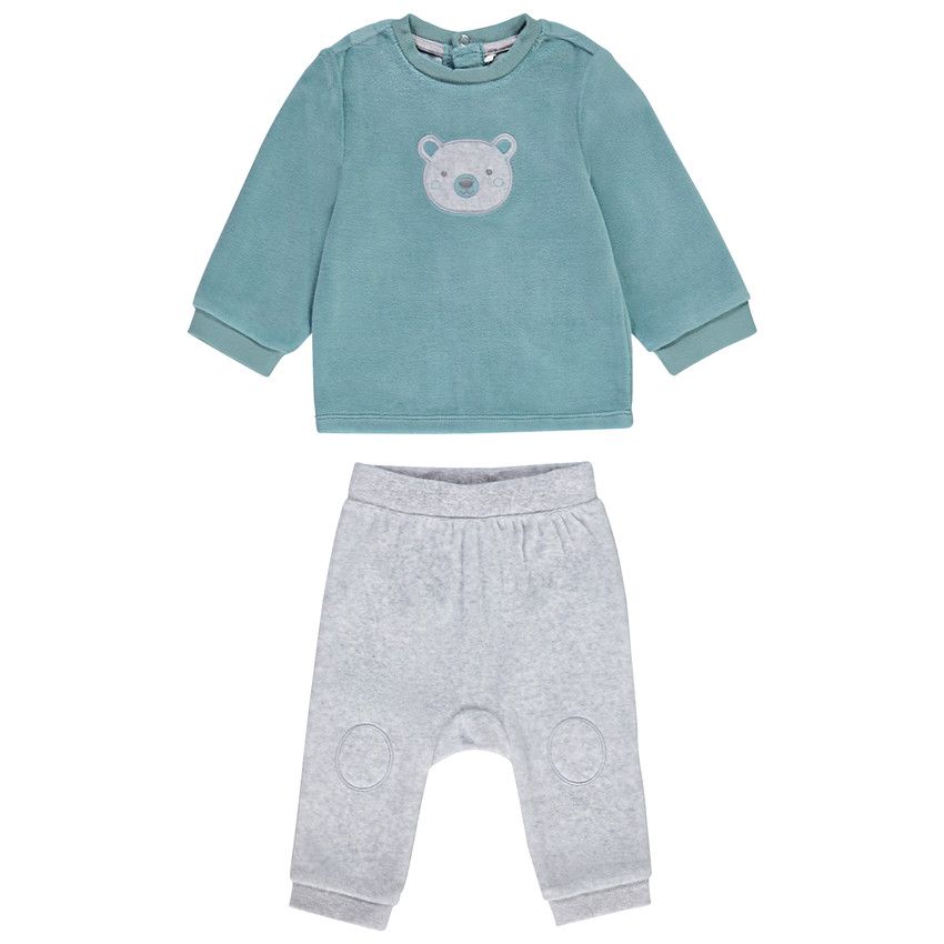 Orchestra Ensemble 2 pieces en velours motif ourson pour bebe garcon Kaki 1 mois Ensemble Bebe garcon Orchestra