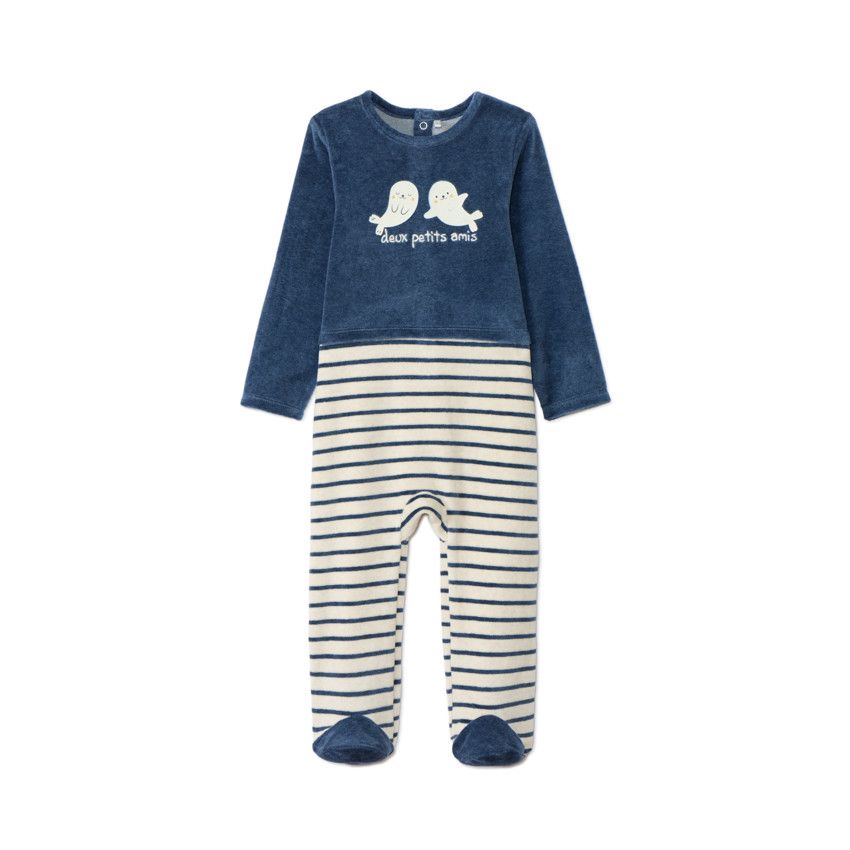 Orchestra Dors-bien en velours rayé effet en pour bébé garçon