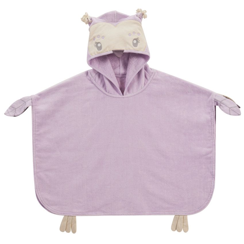 PREMAMAN Poncho de bain Chouette Violet 1 Sorties de bain Bain Orchestra