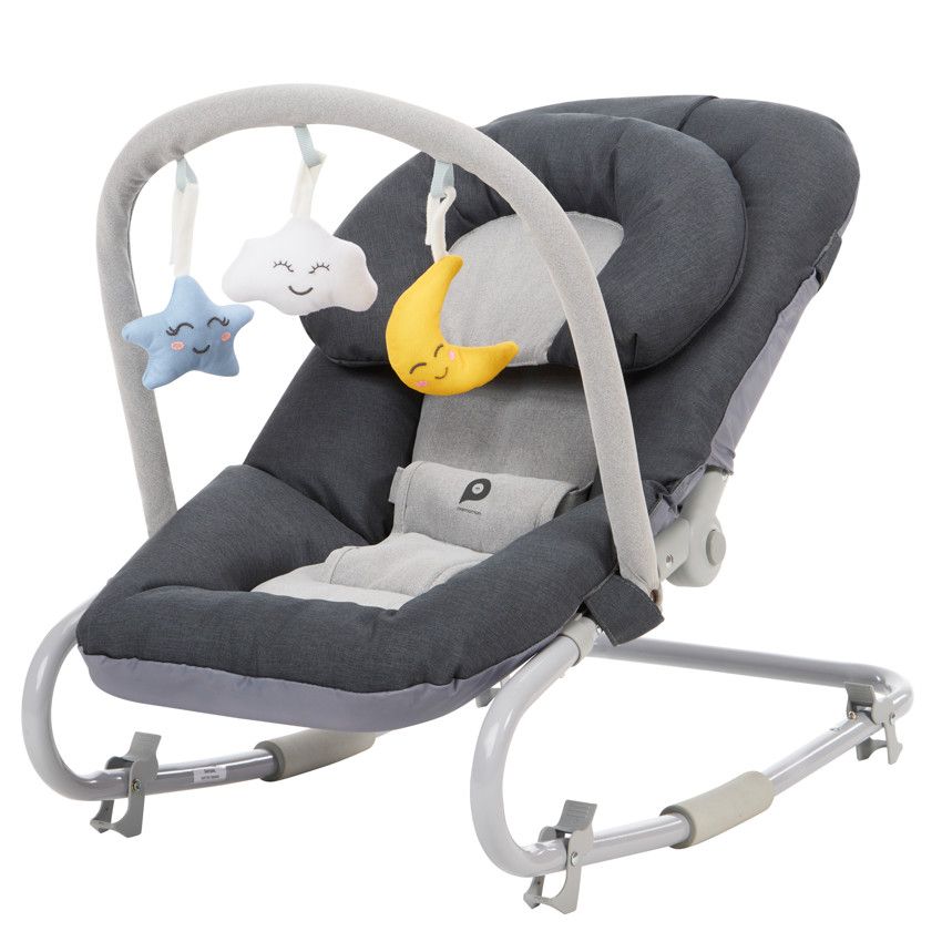 PREMAMAN Transat pliable avec arche Comfy gris Bleu Transats
