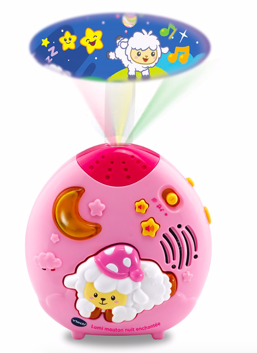 VTECH VEILLEUSE LUMI MOUTON NUIT ENCHANTEE ROSE Gris Veilleuses Sommeil Orchestra