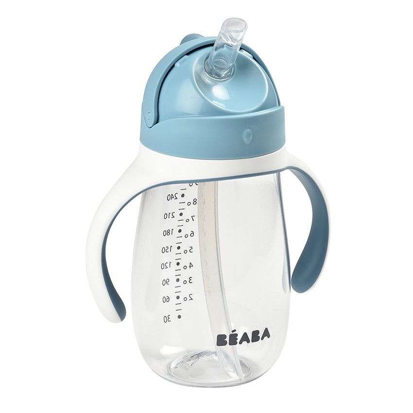 B.box Tasse D'Apprentissage Bébé 240ml - Paille Lestée Anti-Fuite, Dès 6 Mois, Sans BPA