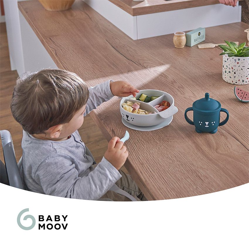 Coffret Repas Bébé Babymoov Comme Un Grand - Assiette, Gobelet, Cuillère - Dès 9 Mois