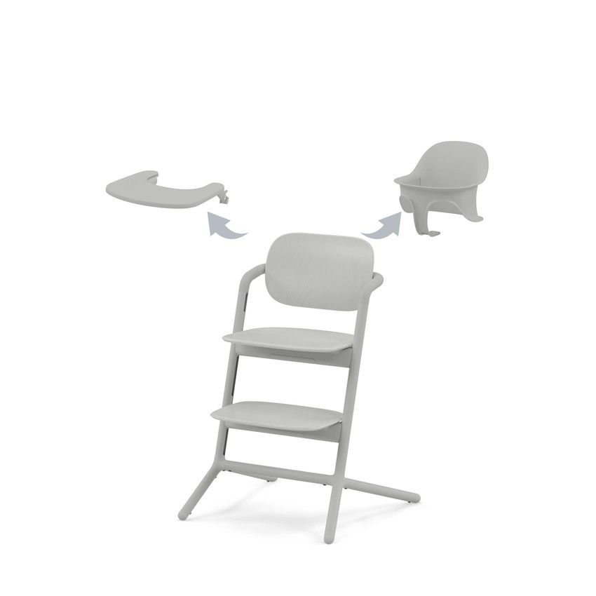 Chaise Haute évolutive Cybex Lemo 3-99 Ans - Bois Et Aluminium, Réglable, Max. 95 Kg, Gris Stormy