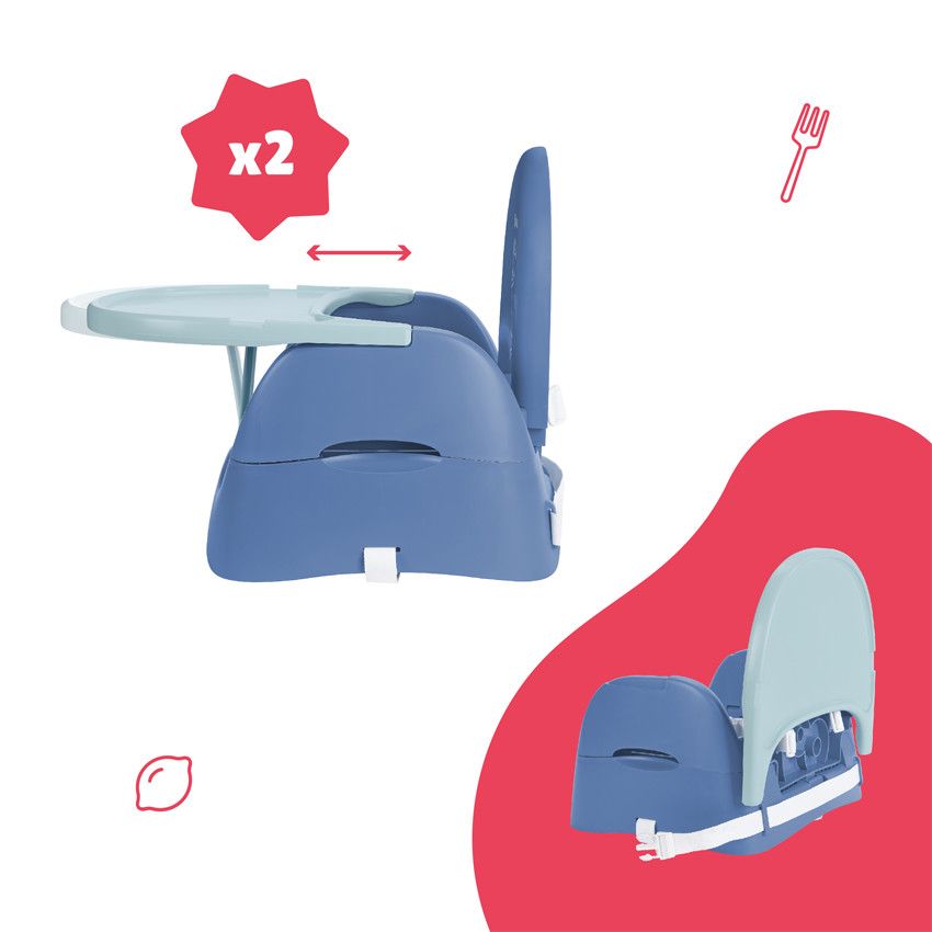 Chaise Pliante Bébé Avec Plateau Et Parasol - Rehausseur Portable Pour Repas En Extérieur, Pique-niques