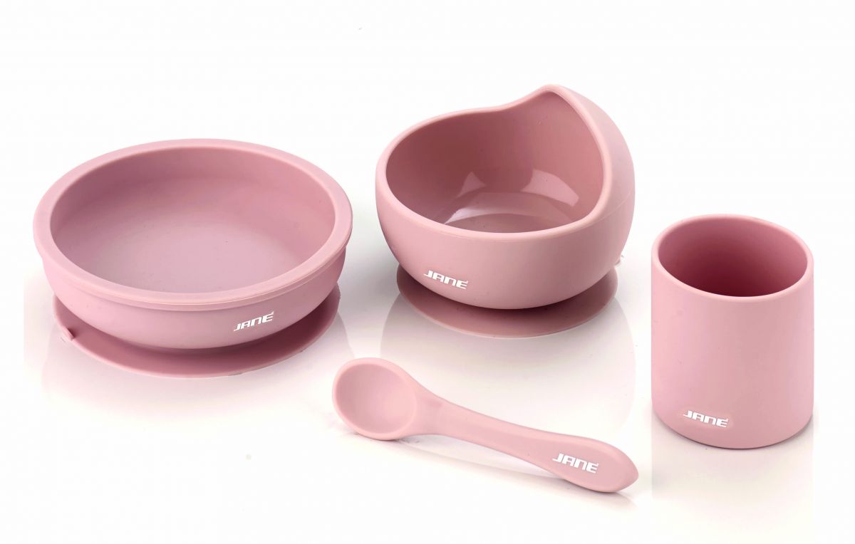 JANE SET REPAS SILICONE 4 PIÈCES - PALE Vert - Repas 2ème âge - Repas -  Orchestra