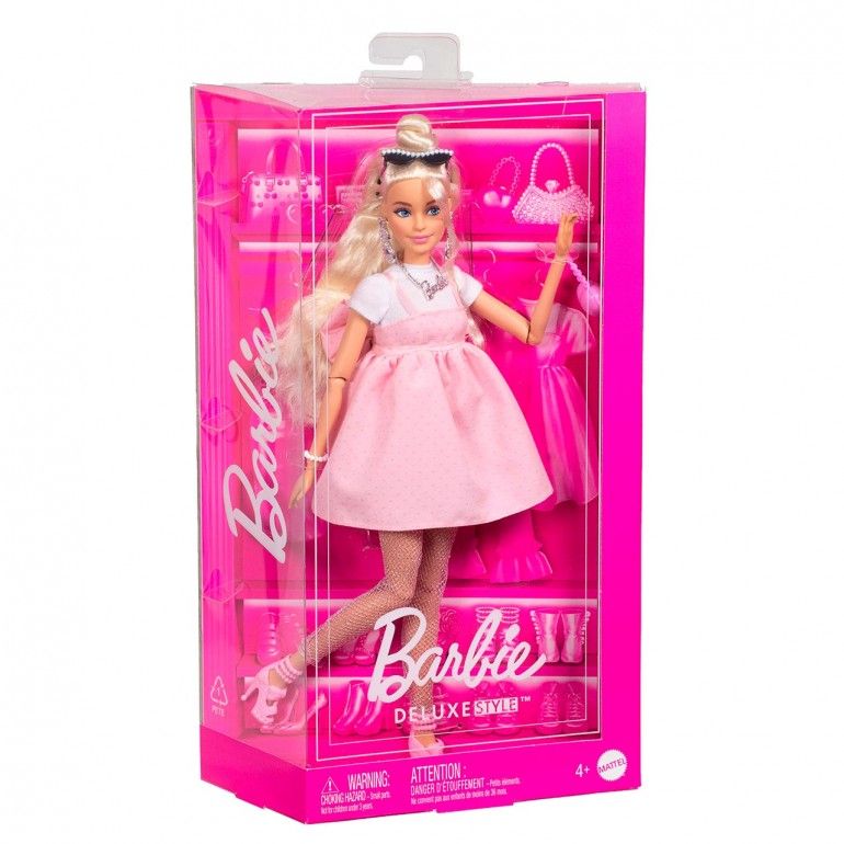 Barbie blonde Deluxe Style poupée N° 3 robe rose pastel 2024 Mattel
