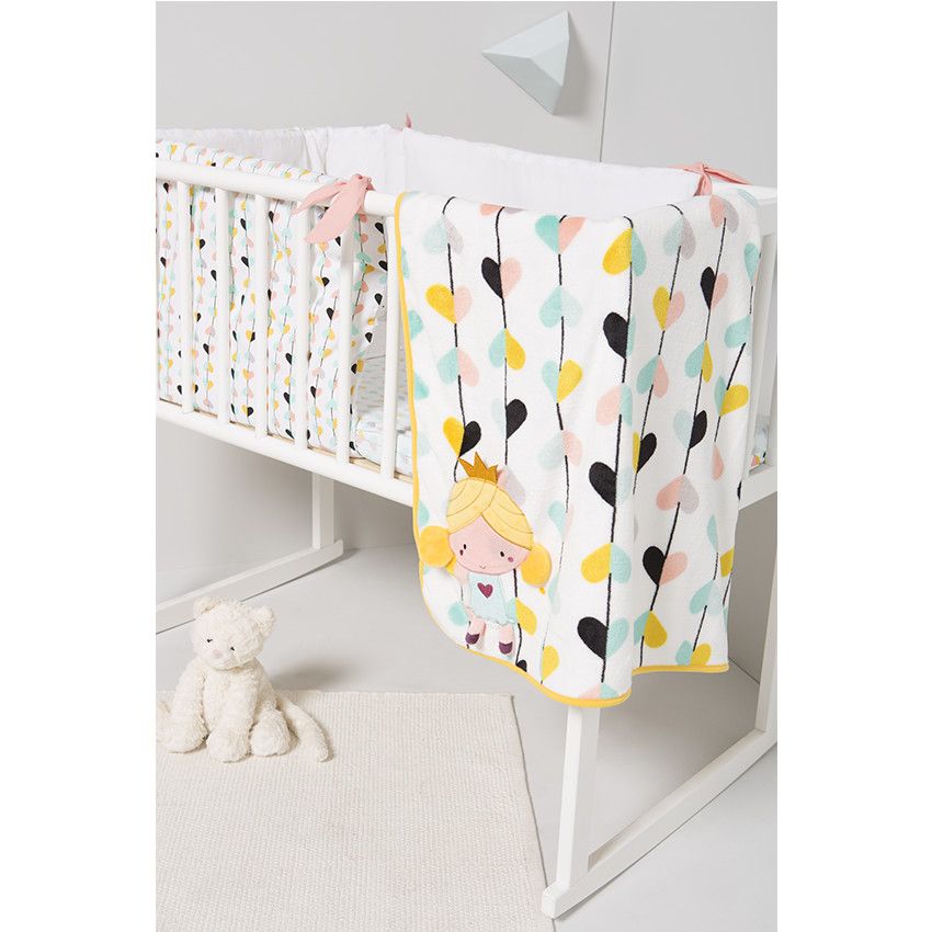 Premaman Tour De Lit Imprime Fantaisie 171 X 38 Cm Blanc Literie Sommeil Orchestra