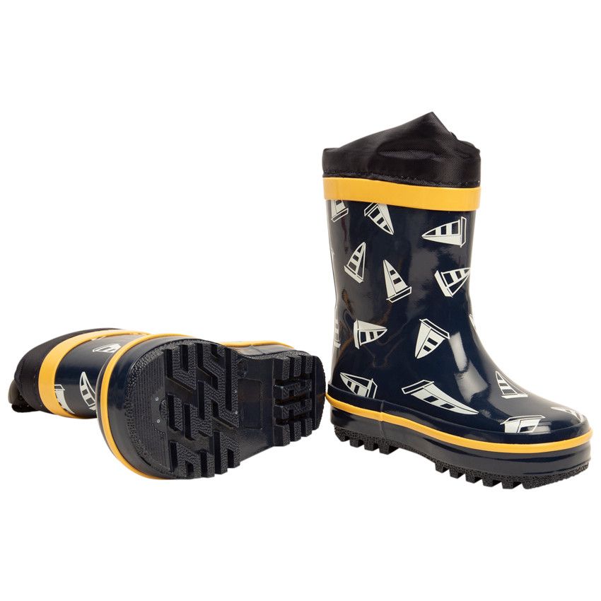 SAXO BLUES Bottes de pluie en caoutchouc imprim bateaux pour