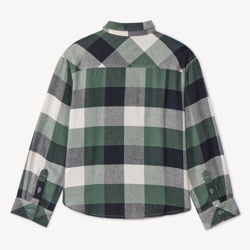 Chemise-gilet Réversible à Carreaux Pour Garçon - Manches Longues Avec Nœud Papillon - Haut Printemps/automne