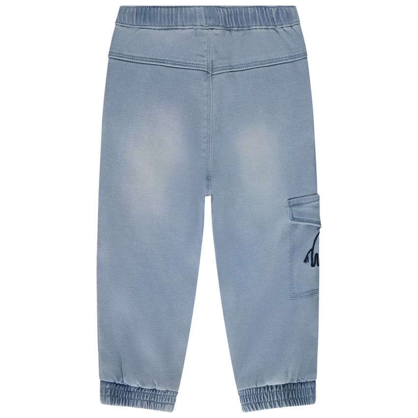 Pantalon de jogging en coton avec cordon de serrage 1-6 ans - Vert militaire + bleu marine, size: 5-6X