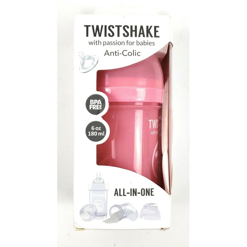 TWISTSHAKE - BIBERON ANTI COLIQUE 180ML DES LA NAISSANCE BLANC