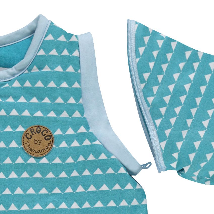 Premaman Turbulette En Popeline A Manches Amovibles Print Crocodile Bleu 2 Textile Sommeil Orchestra