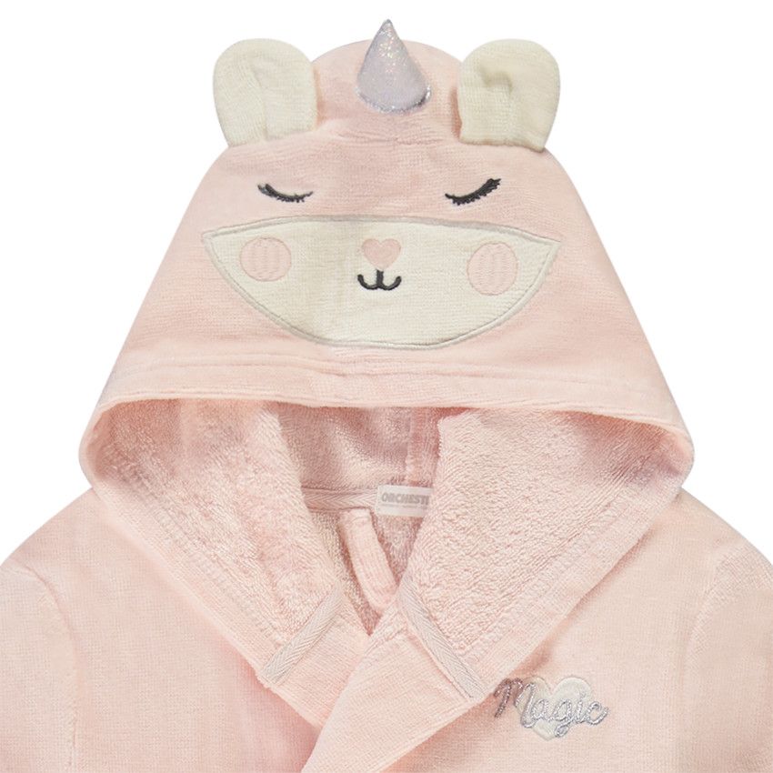 Orchestra Peignoir ponge capuche ludique licorne pour fille