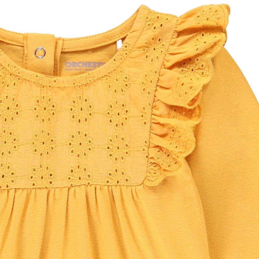 T-shirt Bébé Fille Manches Longues Tchibo - Taille 18-24 Mois - Couleur Blanc Et Rose à Pois - Occasion Très Bon état