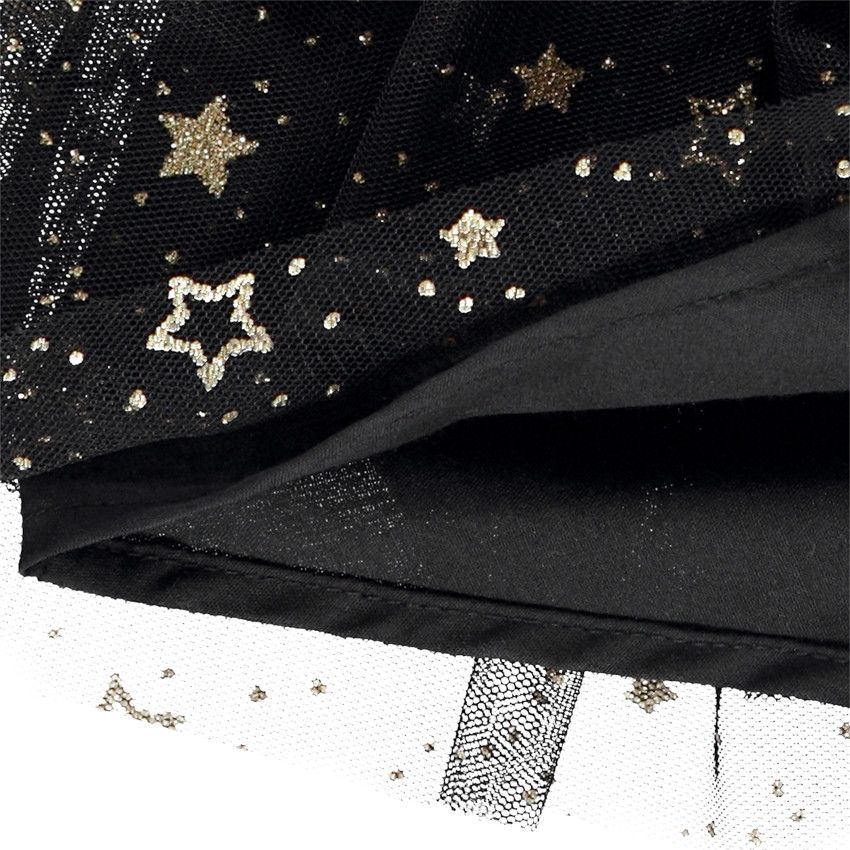 Robe Bébé Orchestra Sans Manches Noire - Volants Dentelle Et Tulle Dorure - Taille 6 Mois - Occasion Comme Neuve