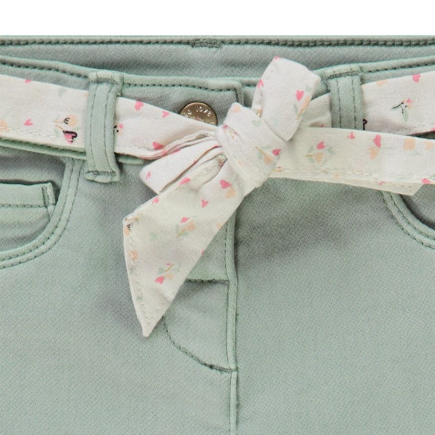 Jean Large Bébé Fille Vertbaudet Avec Ceinture à Nouer Et Poches Cœur - Coupe Confortable