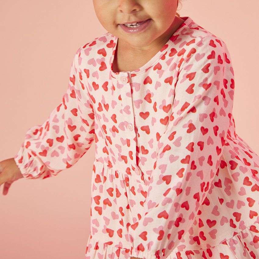Orchestra Robe manches longues imprimé cœurs pour bébé fille ...