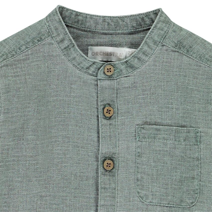 Orchestra Chemise manches longues effet nid d'abeille pour b?�b?� gar?�on Bleu-gris - 3 mois 