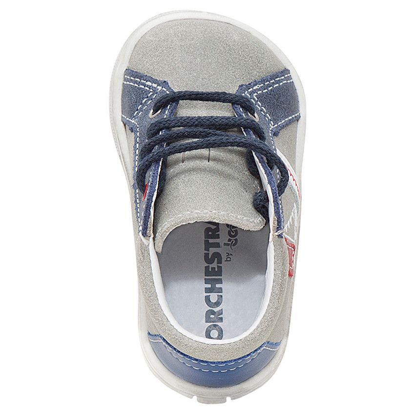 Chaussures Premier Pas Aster Pibop Crazy Nappa En Cuir Gris - Pointure FR21 Pour Bébé Garçon, Neuves