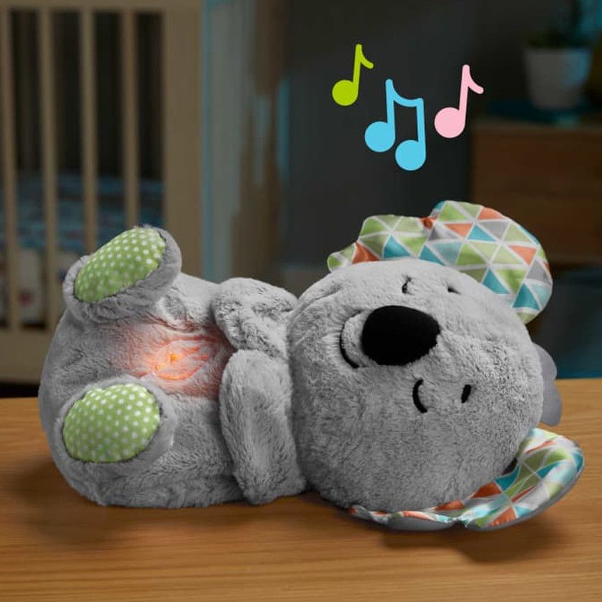 Fisher-Price - Koala Rilassante, Morbido Peluche Portatile con unità Sonora, Fino a 20 Minuti di Ninna Nanna, Rumore Bianco o Dolce Musica per Neonati, Giocattolo per Bambini, 0+ Anni, JBD65