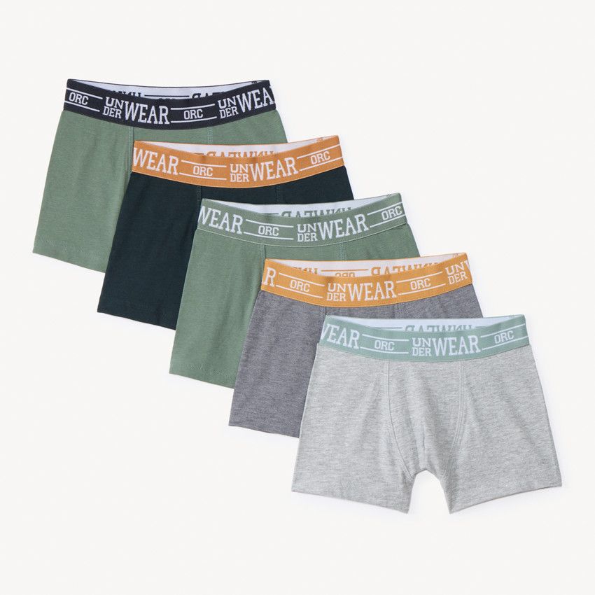 Lot de 9 boxers garçon en Coton Freegun - Noir - - nu